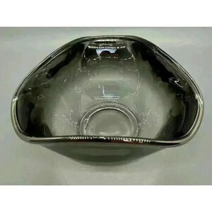 Vintage 50s Dorothy Thorpe Queen's Lusterware Silver Ombre Bowl Beautiful